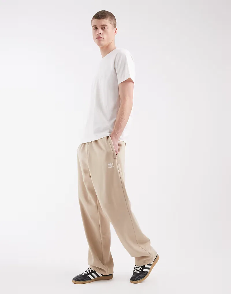 Спортивные брюки Adidas Originals Trefoil Essentials с открытым низом, хаки — фото 3