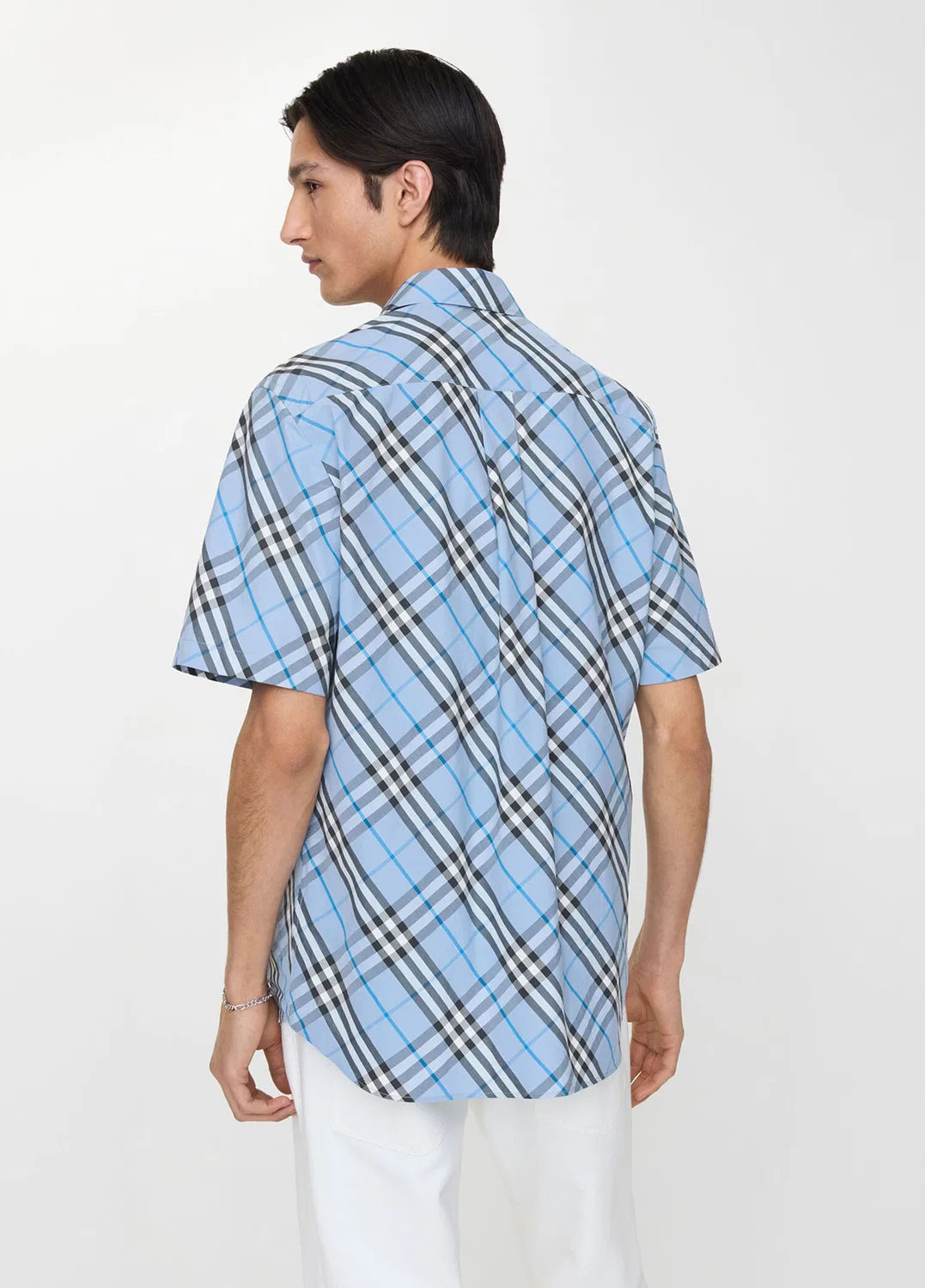 Рубашка Burberry Regular Fit Check Cotton, синий — фото 3