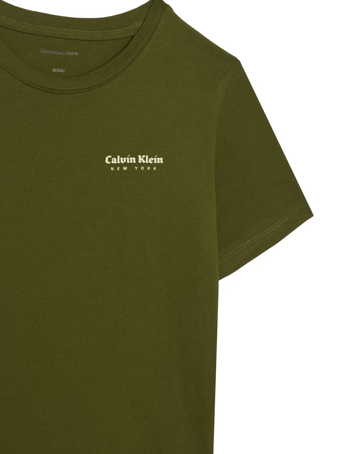 Футболка стандартного кроя для мальчика Minimal Logo Calvin Klein Jeans, зеленый — фото 3