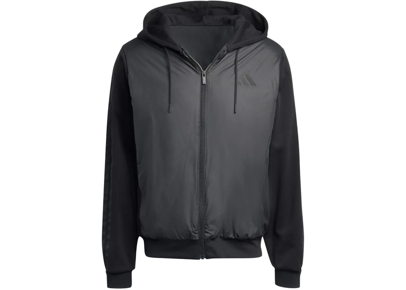 Мужская куртка гибридная с капюшоном и утеплителем Climawarm 3-Stripes Adidas, Black