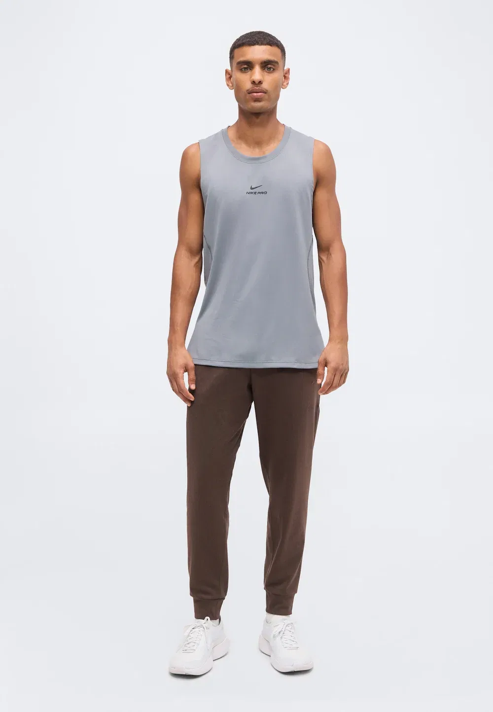 M np df npt tank - top Nike Performance, Smoke Grey/Black — фото 2