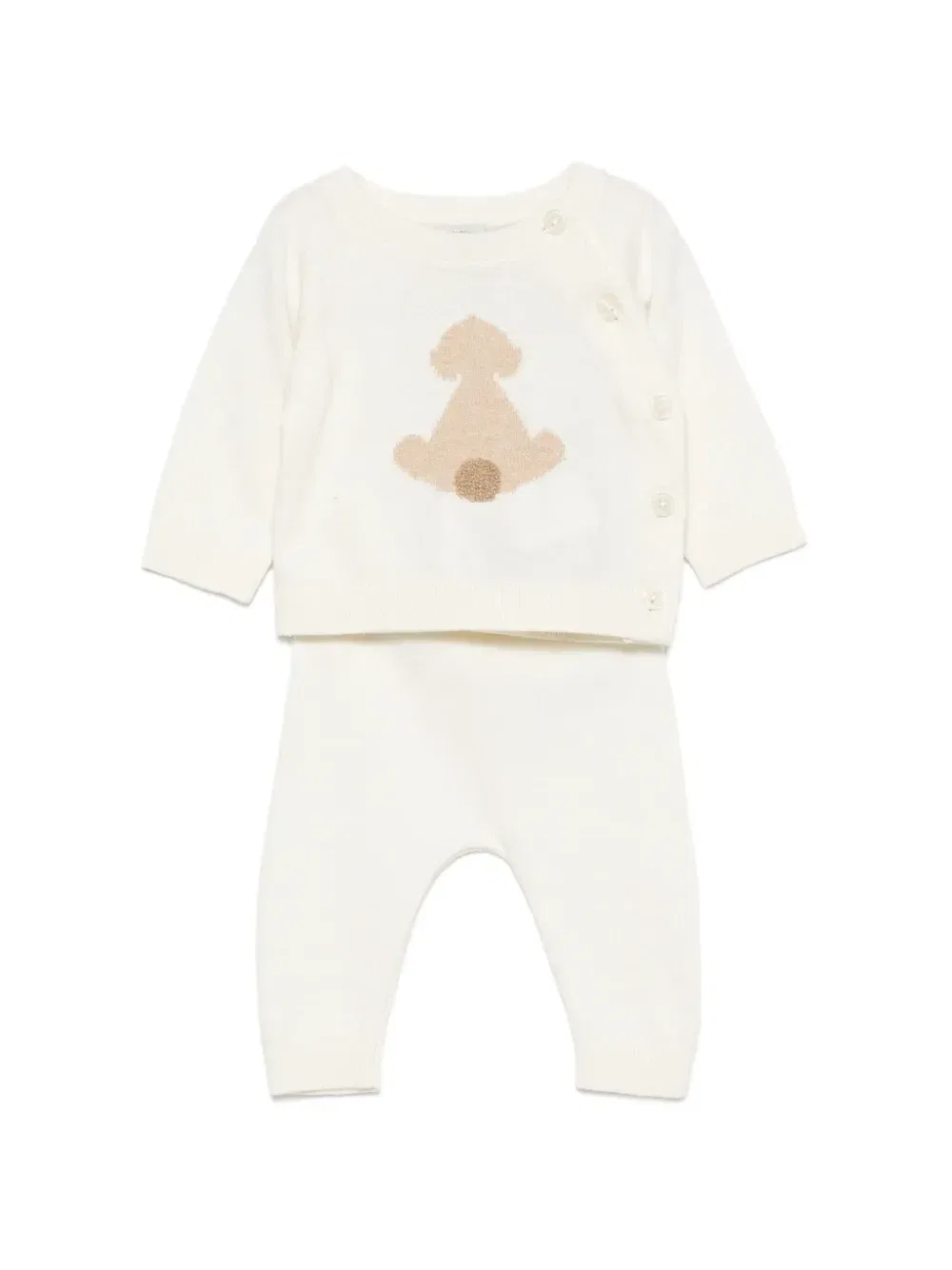 Комплект брюк с собачьим декором Petit Bateau, белый