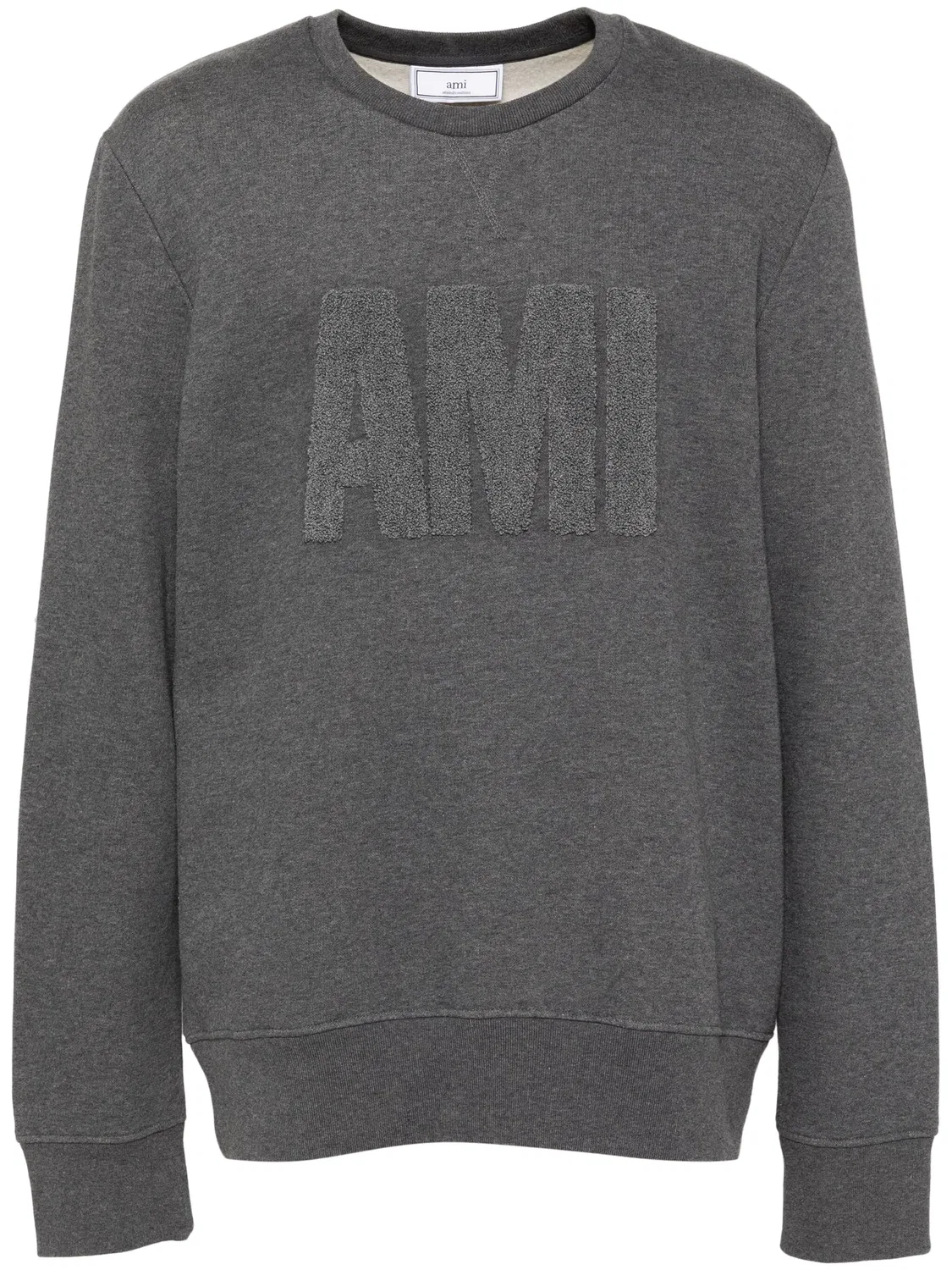 Свитшот с логотипом AMI Paris, серый
