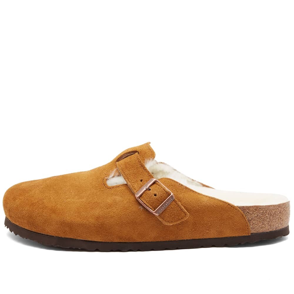 Сандалии Birkenstock Boston Shearling Suede Leather, коричневый