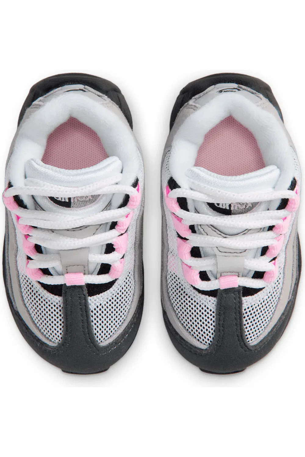 Детские кроссовки на шнуровке с амортизацией Air Max 95 Nike, Black/Pink Foam/White/Grey — фото 3