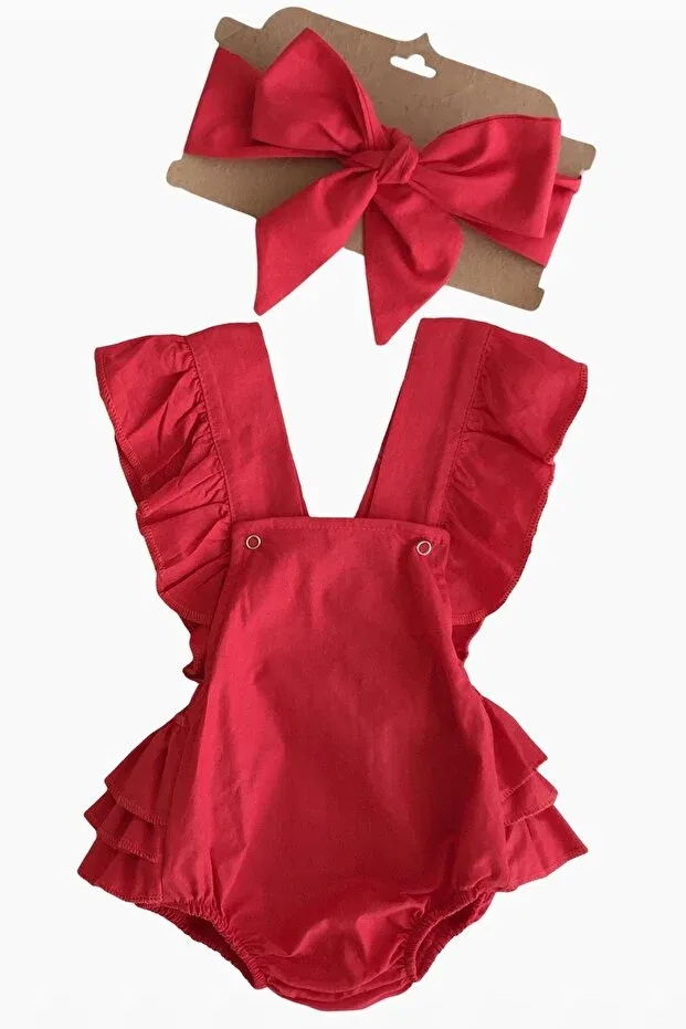 Детский комбинезон для девочек хлопковый Parla Kids, Red — фото 3
