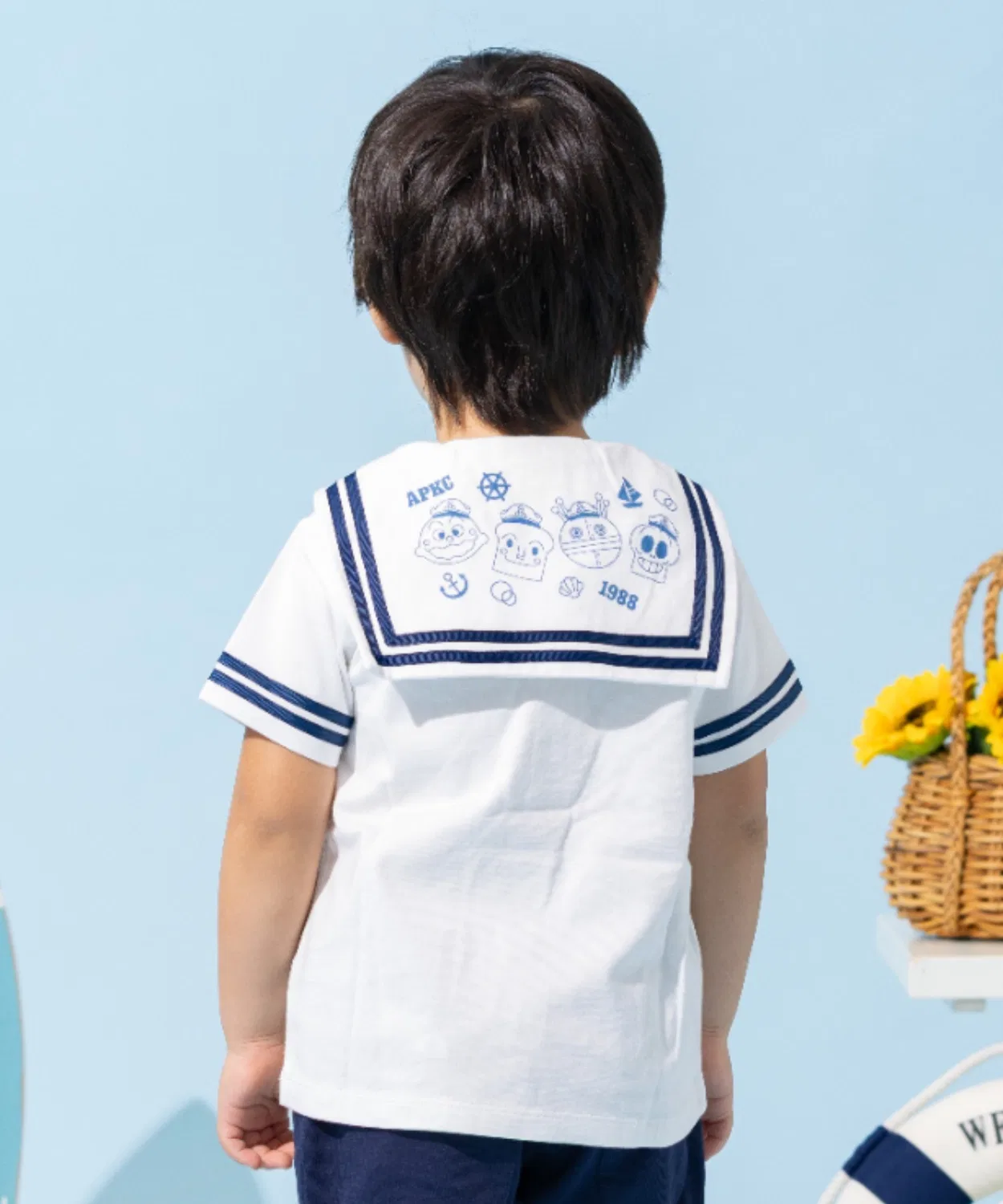 Детская футболка с принтом Sailor T-Shirt ANPANMAN KIDS COLLECTION, Navy — фото 2