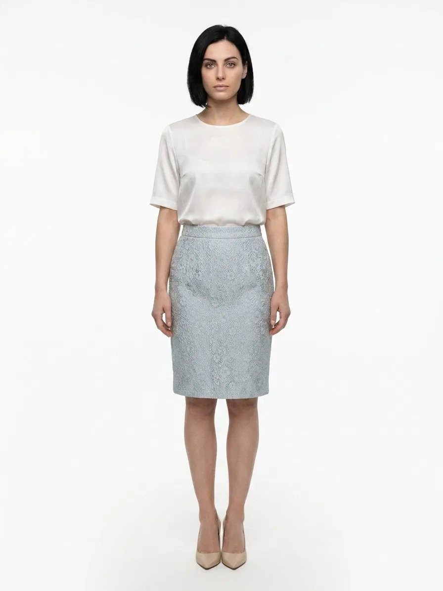 Женская юбка-миди с комбинированным дизайном Bicolor Polyester Midi Skirt Dolce & Gabbana, Bicolor