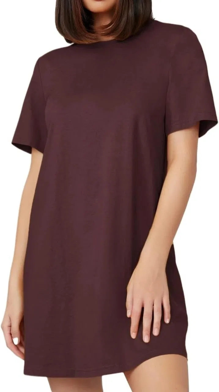 Женское мини-платье с круглым вырезом Tee, Maroon
