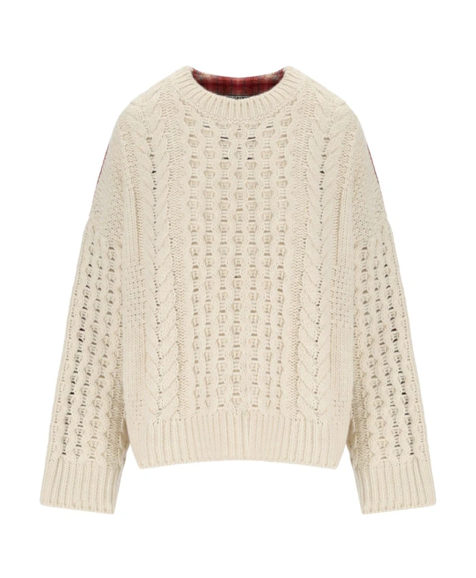 

Свитер с круглым вырезом и изображением лица Essentiel Antwerp, белый