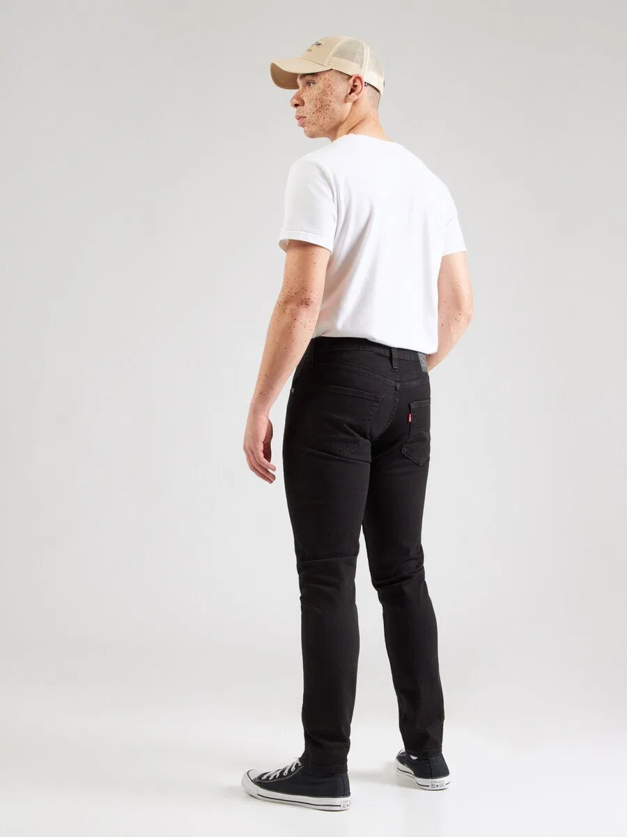 Джинсы LEVI'S Slim fit '512 Slim Taper Jeans' из черного денима — фото 4