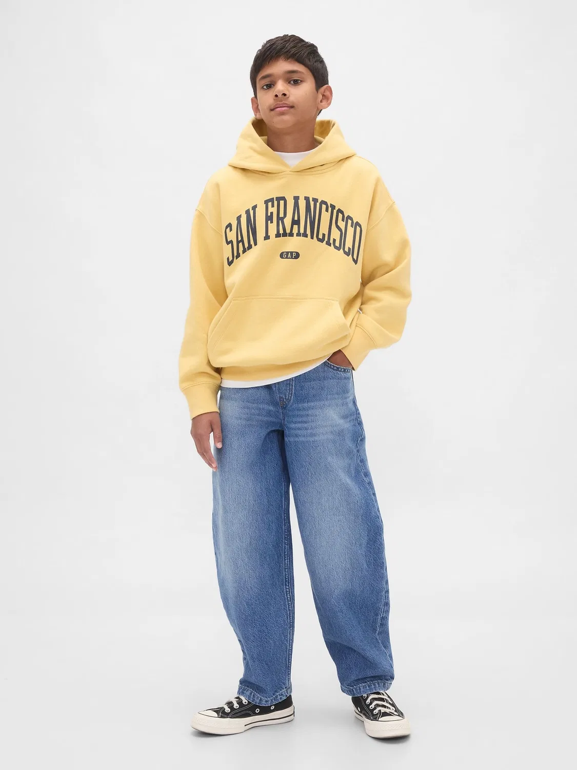 Джинсы бойфренды Gap Easy Baggy Barrel, синий — фото 3