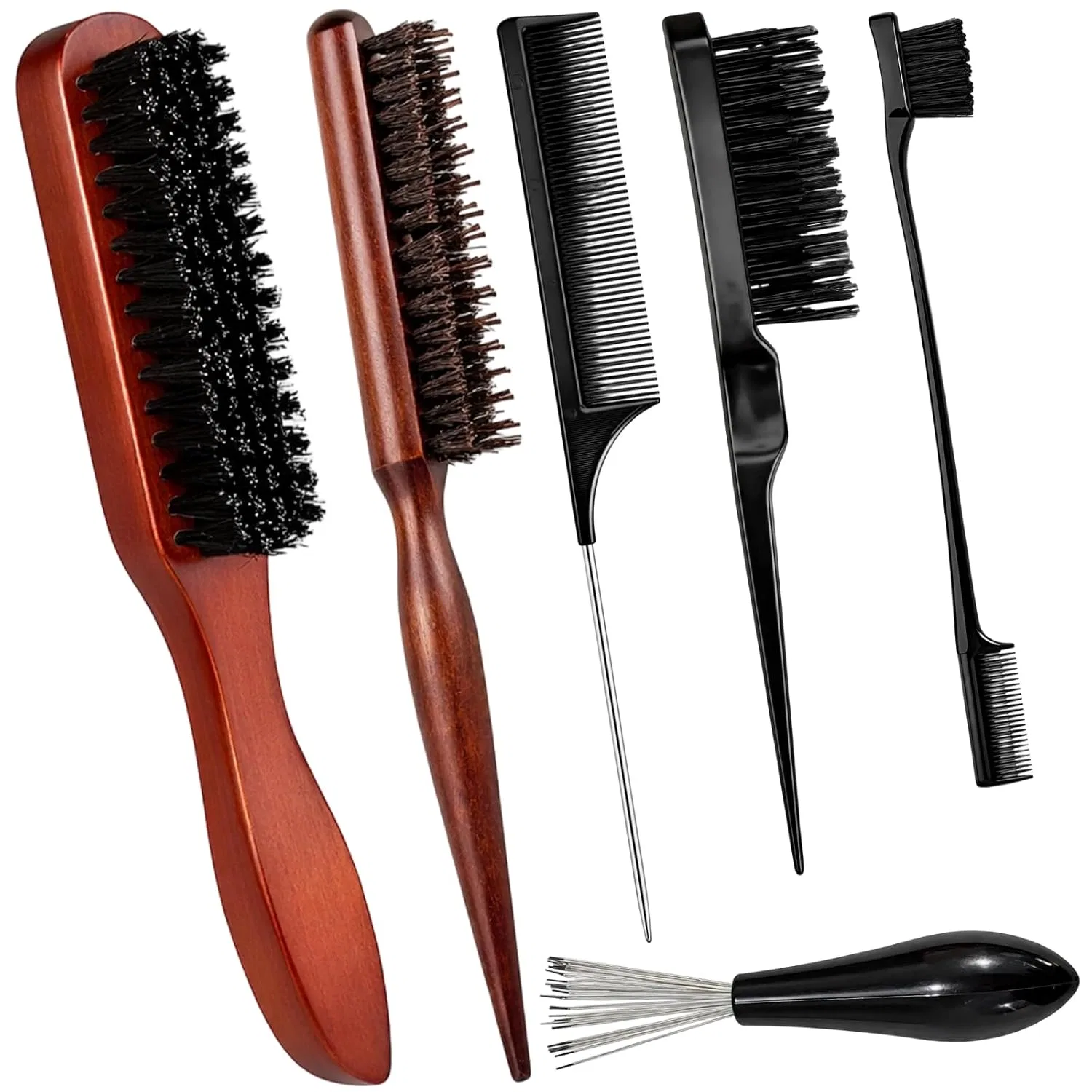 Набор из 6 щеток для укладки Sleek Brush с щетиной кабана Jazrvr