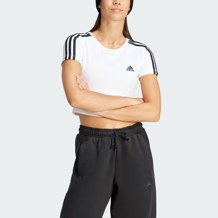 Футболка Adidas Essentials 3-Stripes, белый — фото 2
