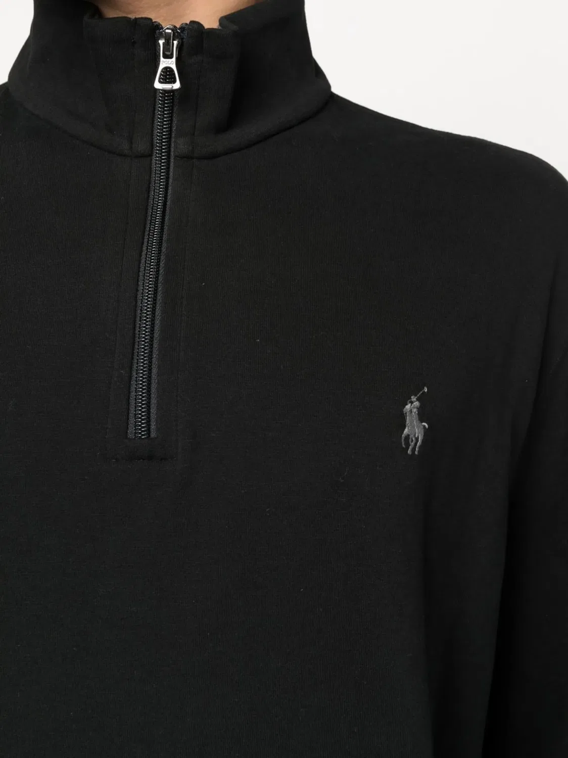Пуловер с полузастежкой и логотипом Polo Ralph Lauren, черный — фото 4