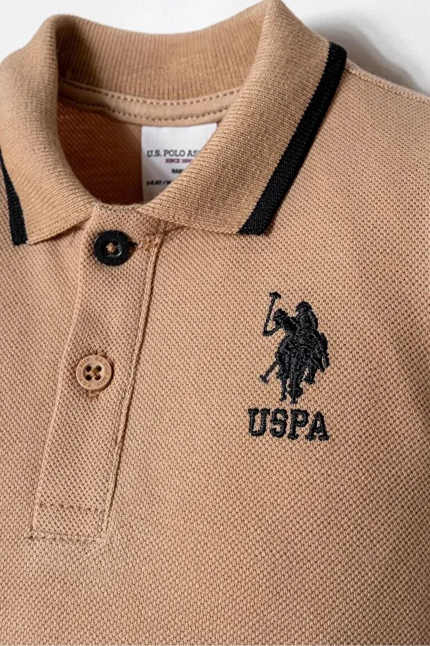 Детский комбинезон для мальчиков с коротким рукавом U.S. Polo Assn., Brown — фото 2
