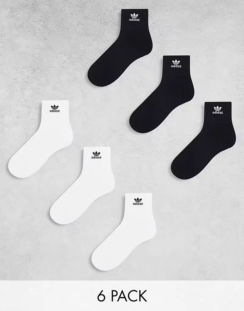 Носки низкие Trefoil 6 шт Adidas Originals, черный/белый