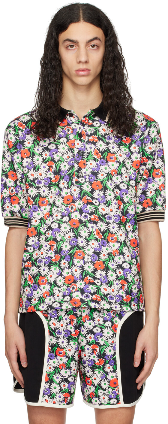 

Поло SSENSE Exclusive Multicolor Daisies Anna Sui, Серый, Поло SSENSE Exclusive Multicolor Daisies Anna Sui
