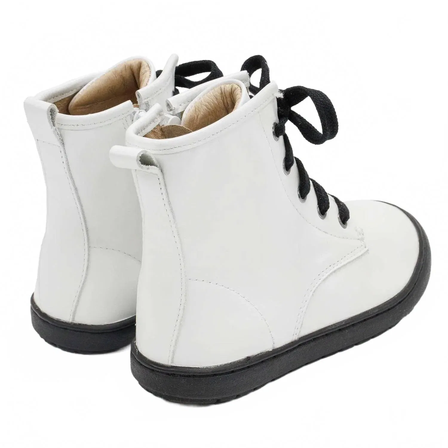 Детские высокие ботинки на шнуровке с молнией Old Soles, Nacardo Blanco — фото 3