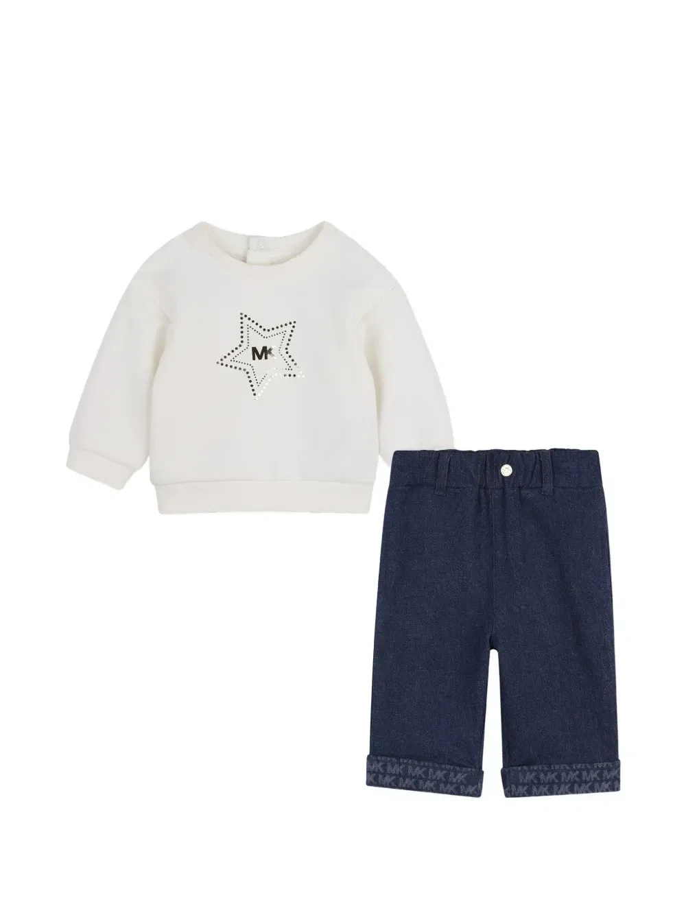 Комплект из толстовки и брюк с логотипом Michael Kors Kids, бежевый