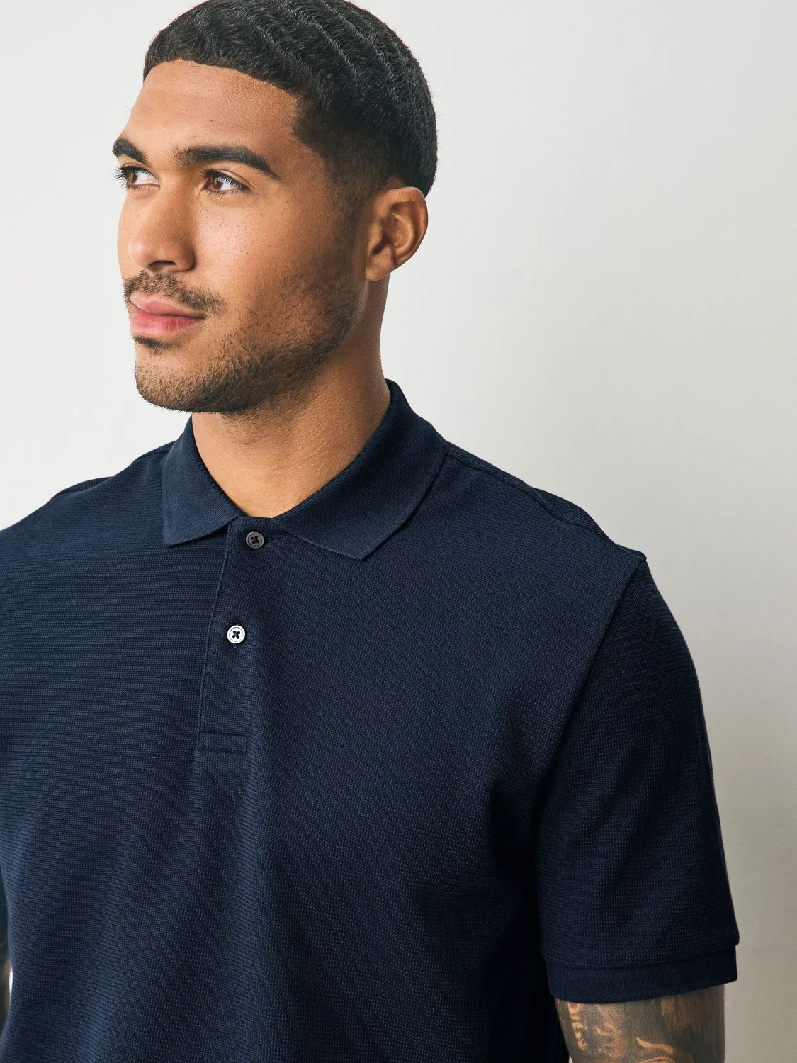 Поло, текстурированная, Regular Fit Next, Navy Blue