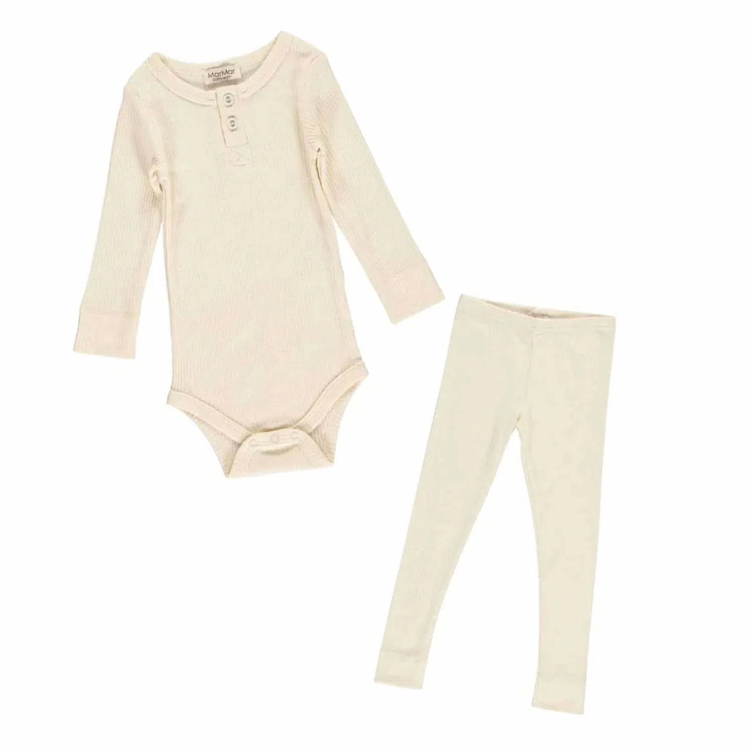 Детский комплект пижамы с длинным рукавом и планкой MarMar Copenhagen, Off White
