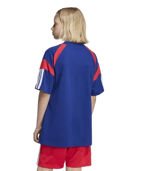 Детская футболка с V-образным вырезом и принтом House of Tiro Adidas, Navy — фото 4