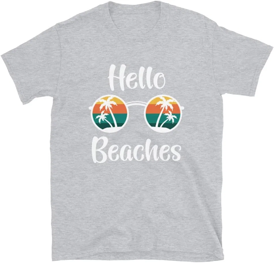 Мужская футболка с пляжным принтом Hello Beaches, Sport Grey