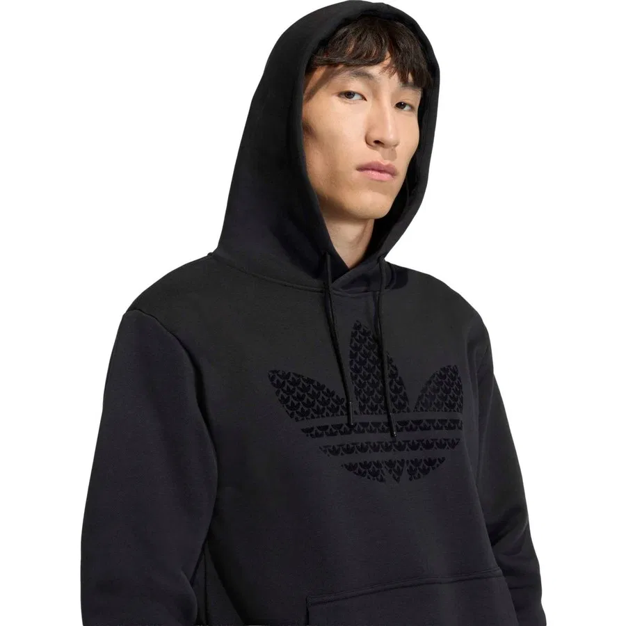 Спортивный свитшот с капюшоном Monogram Hd adidas, Черный — фото 4