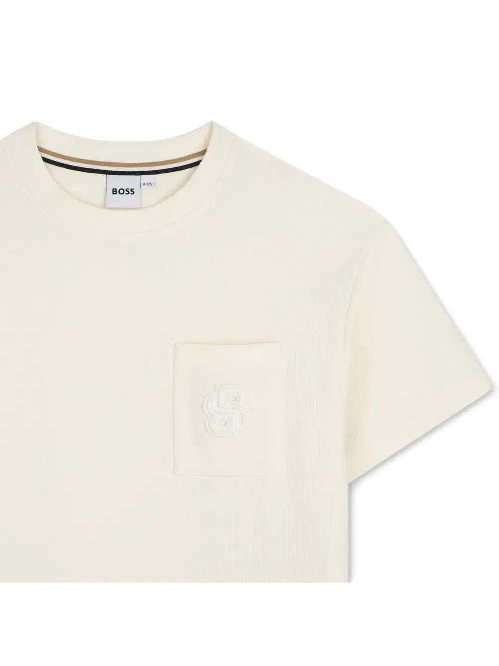 Футболка с карманом и нашивкой-логотипом Boss Kidswear, бежевый — фото 3