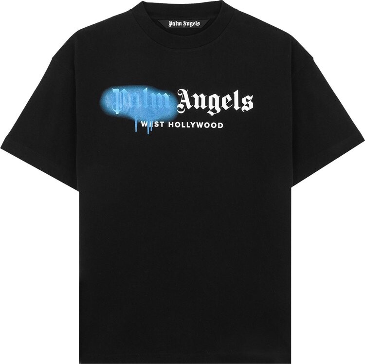 

Футболка Palm Angels West Hollywood Sprayed Tee 'Black/Blue', черный