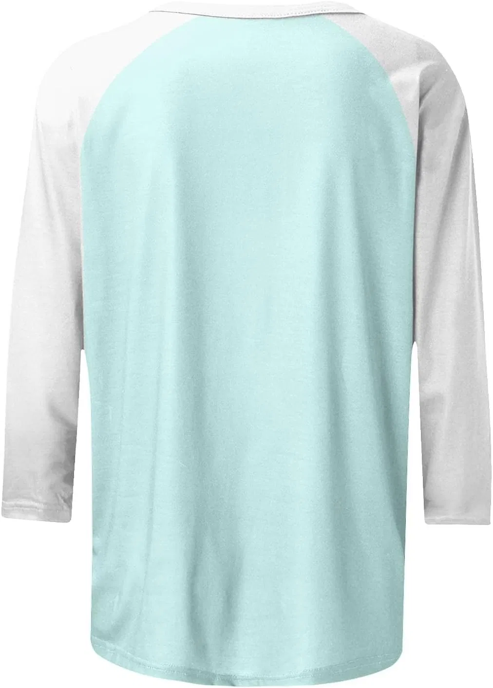 Женская свободная блуза с цветными блоками, 3/4 рукав, 03-light Blue — фото 4