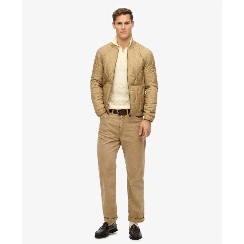 Мужская куртка-стеганый лайнер с рипстоп-материалом Surplus Quilted Liner Superdry, Beige — фото 4