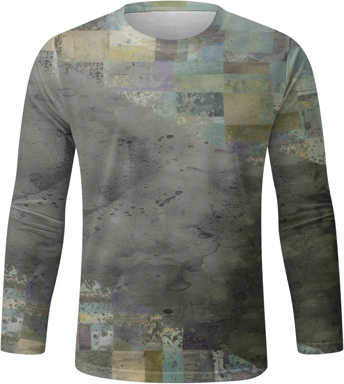 Мужская футболка с вестерн-принтом Long Sleeve Crewneck, Grey — фото 2