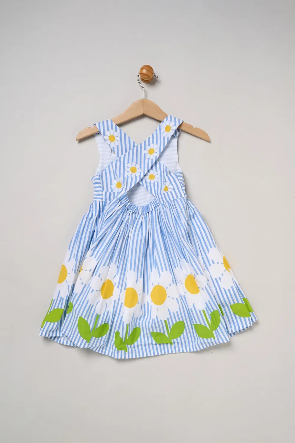 Платье с принтом Daisy print striped Miss, Blue — фото 3