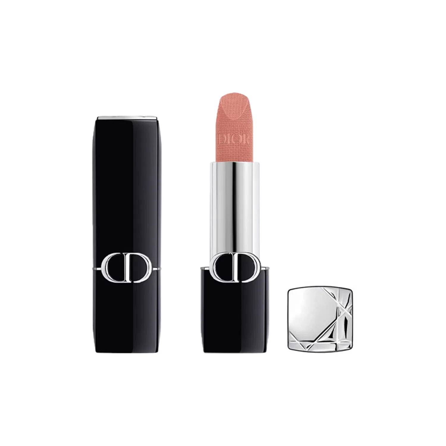 Женская помада матовая DIOR New Version Fierce Blue Gold Velvet Lipstick Matte, #221 Skirt Hem, Cinnamon Nude Pink