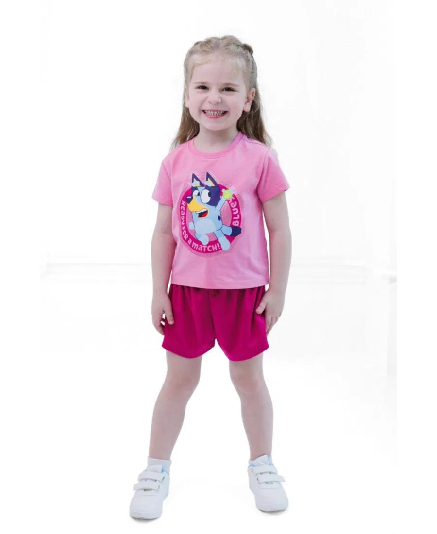 Комплект из футболки и шорт с принтом Bluey Bluey, Magenta Pink Bluey — фото 2