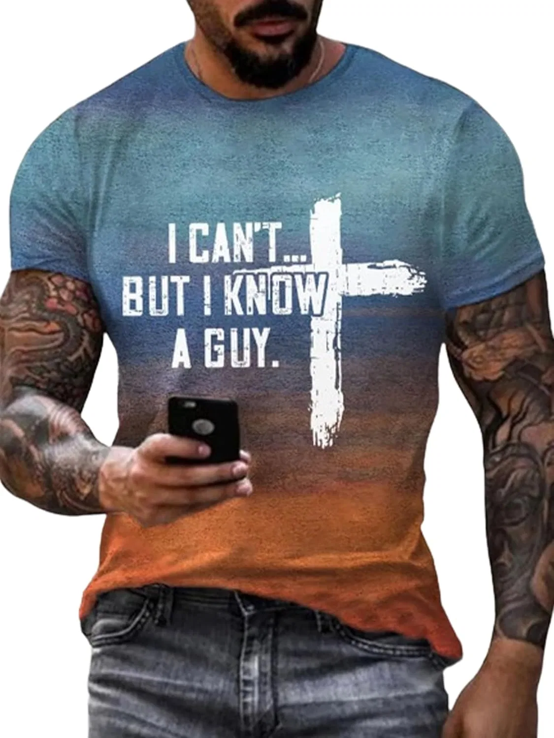 Мужская футболка с принтом I Can't But I Know A Guy, Jian Bian