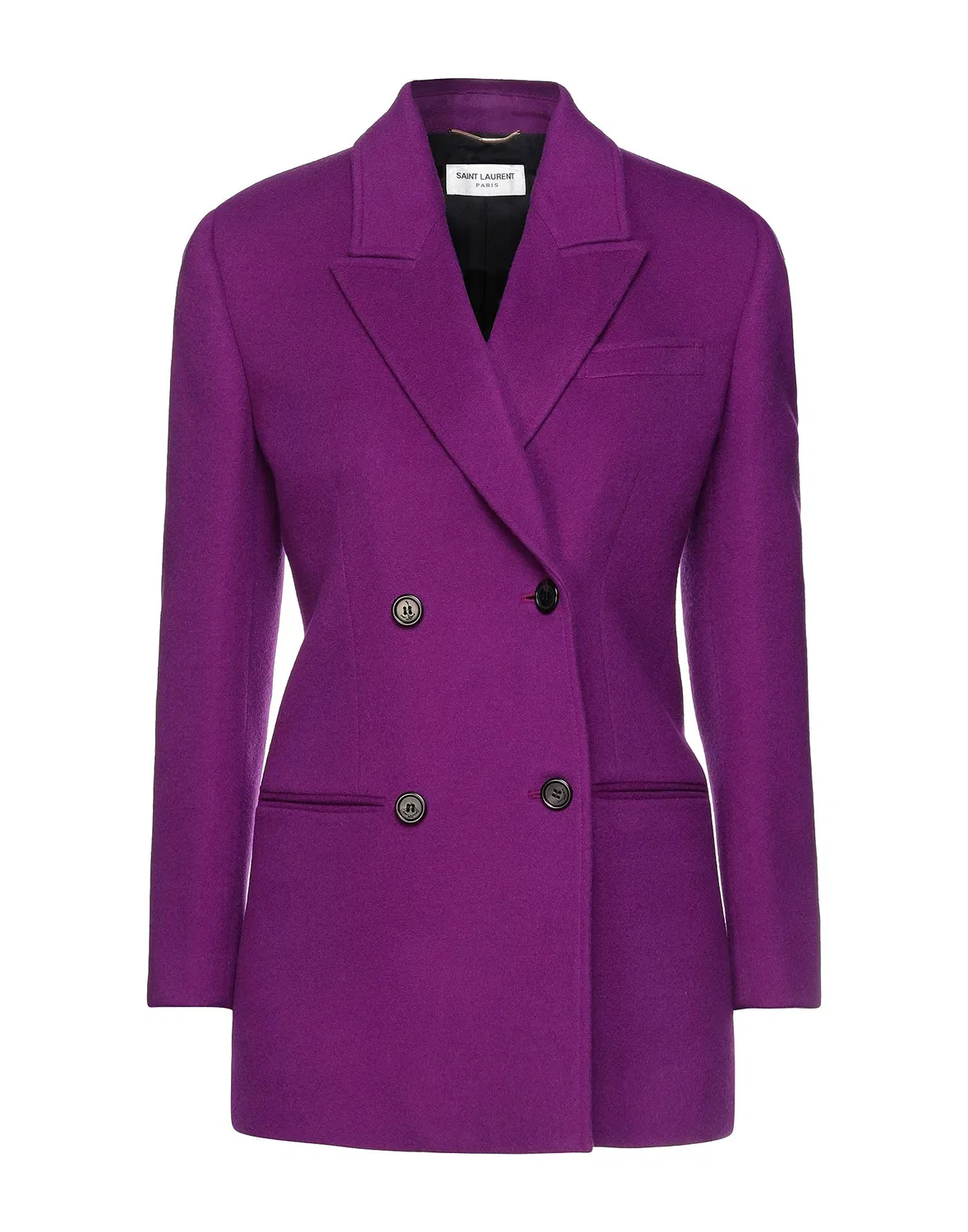 Женское пальто из шерсти с кашемиром Saint Laurent, фиолетовый
