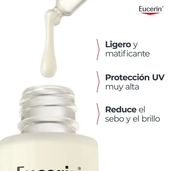Солнцезащитный флюид-сыворотка для лица Eucerin Sun Face Oil Control Daily UV Serum SPF 50+ с матирующим эффектом, 30 мл — фото 2