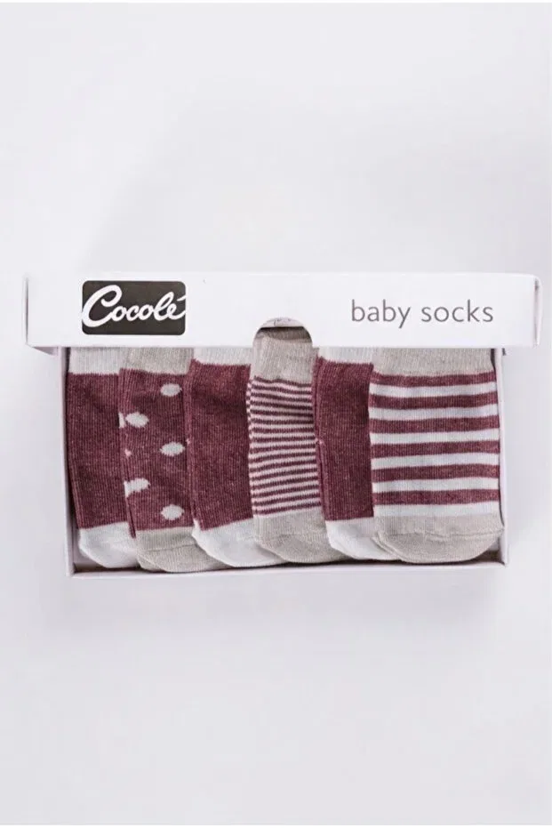 Детские носки для девочек хлопковые комплект 6 пар Cocole Socks, Multicolor