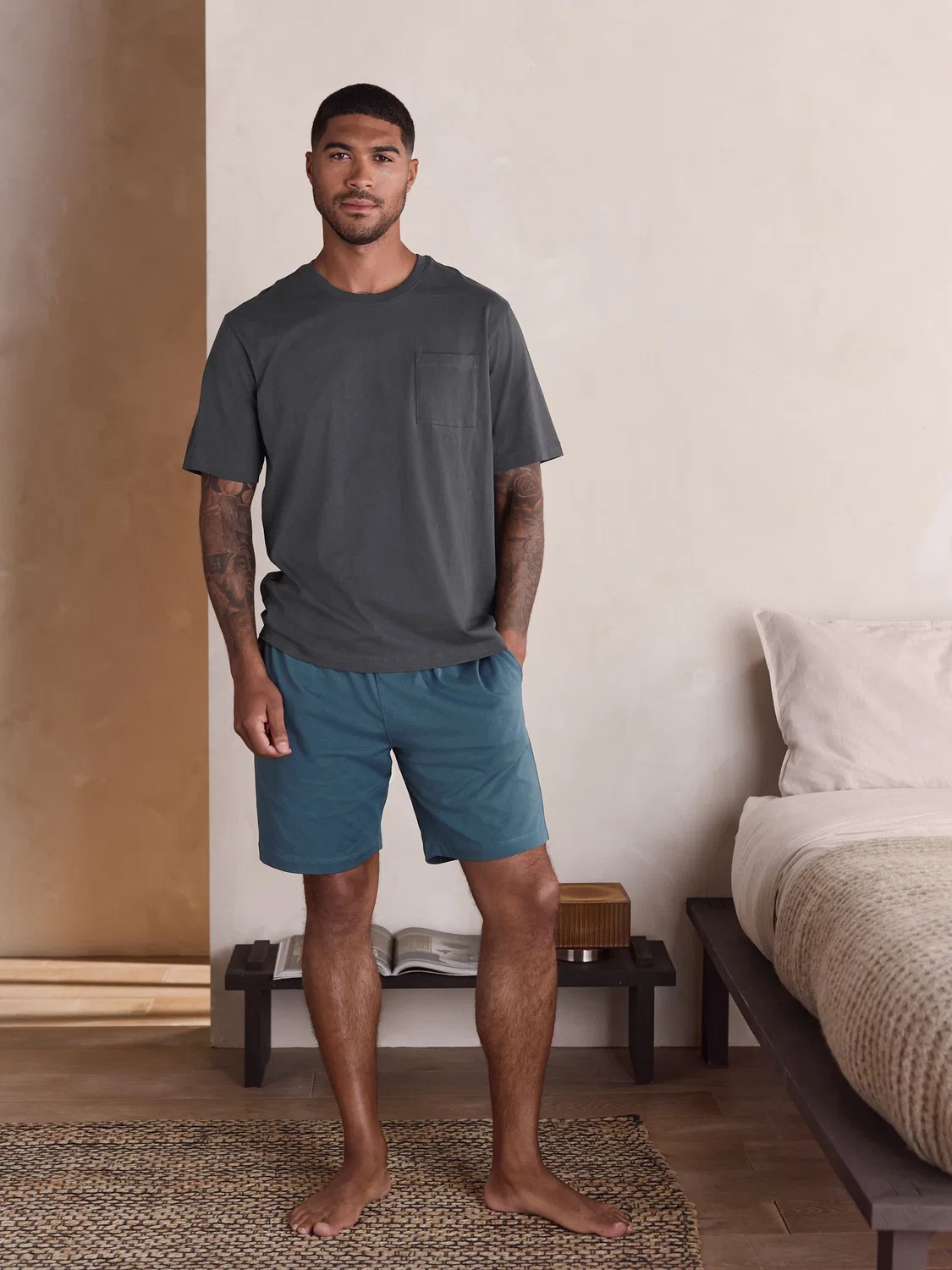 Пижама Slate Grey Short Sleeve Jersey Pyjamas Set Next, серый сланец