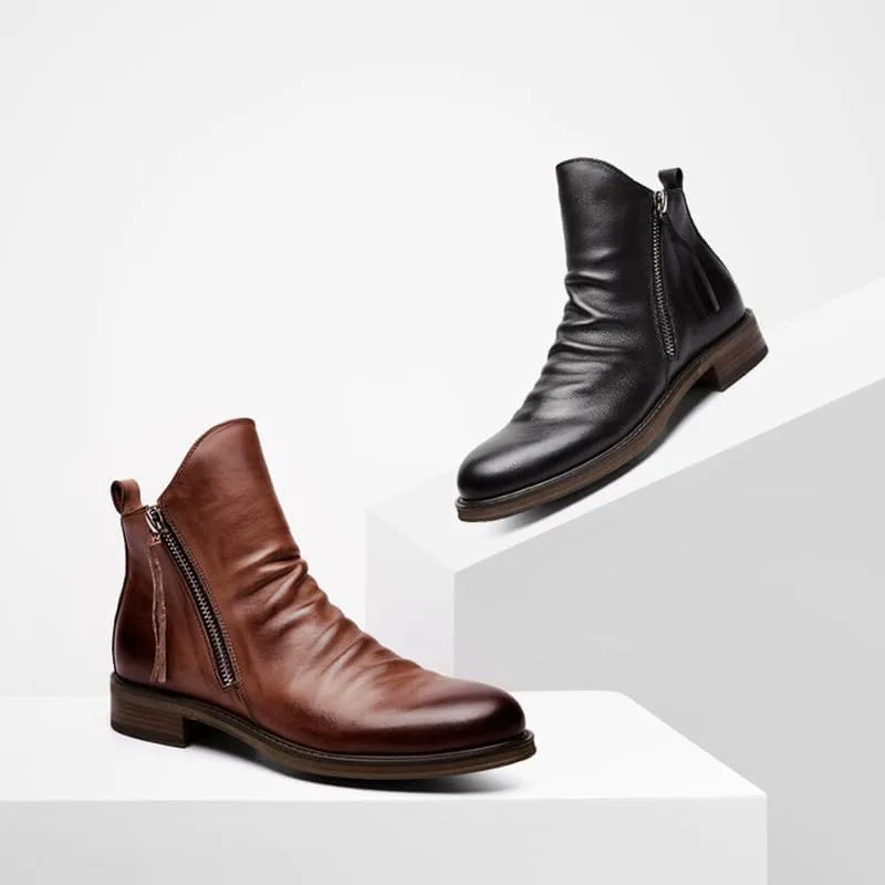 

Мужские челси ботинки Дышащие Удобные Ботинки на молнии Без шнурков Черные Коричневые Ботинки Ковбойские Ботинки для мужчин Повседневные Дресс-боссы ZZQTBCDKY, черный