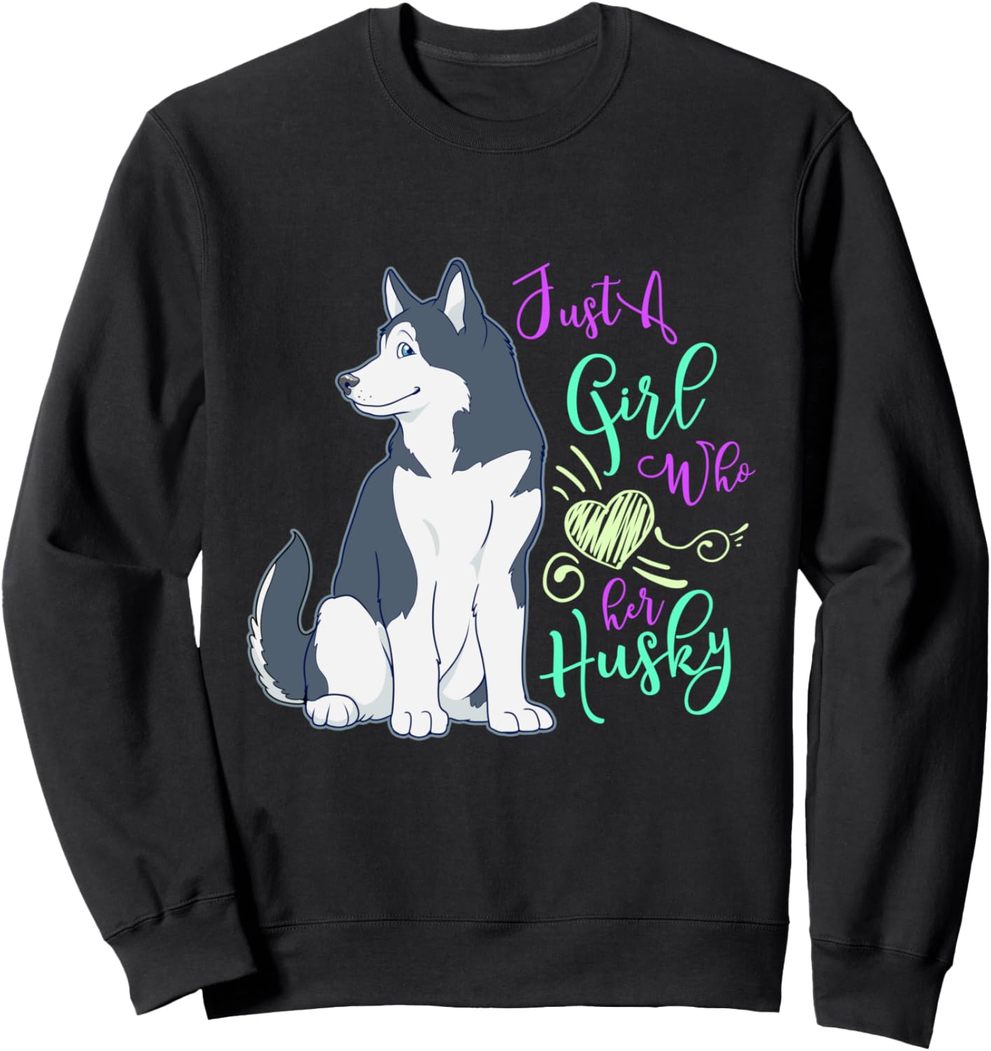 

Толстовка с надписью «Девушка любит сибирскую хаски» Siberian Husky Dog Gifts, черный