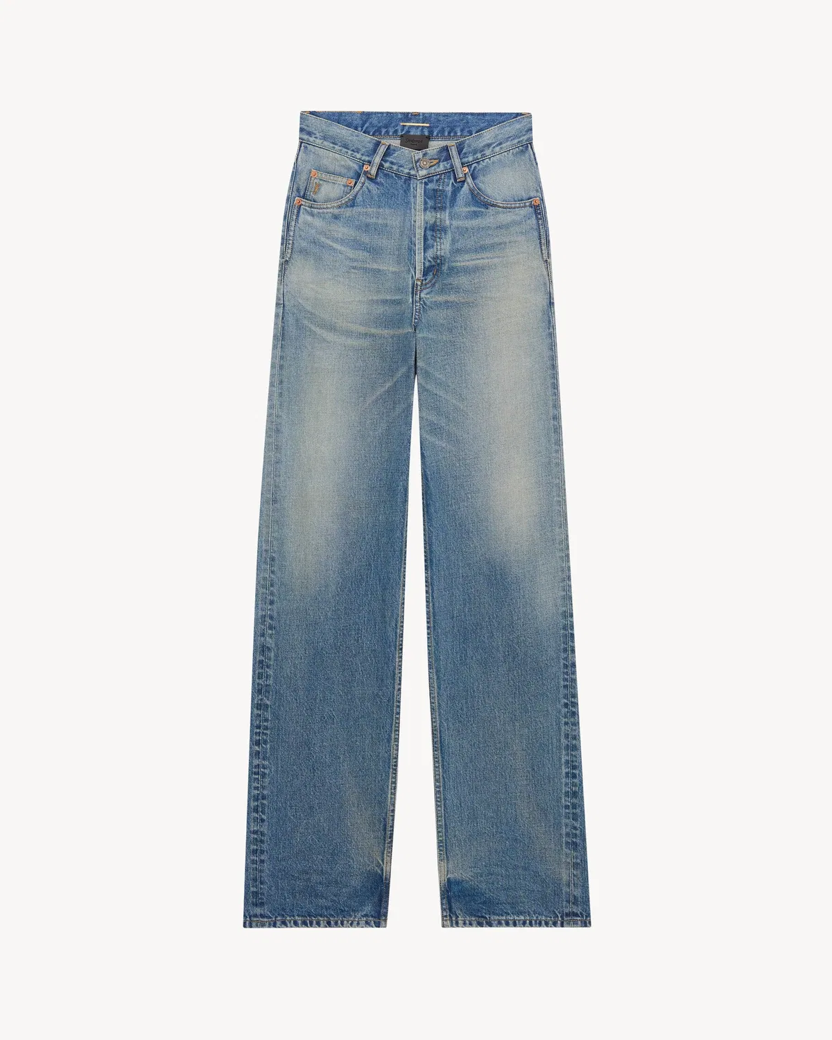 Прямые джинсы с V-образной талией, Saint Laurent, синий