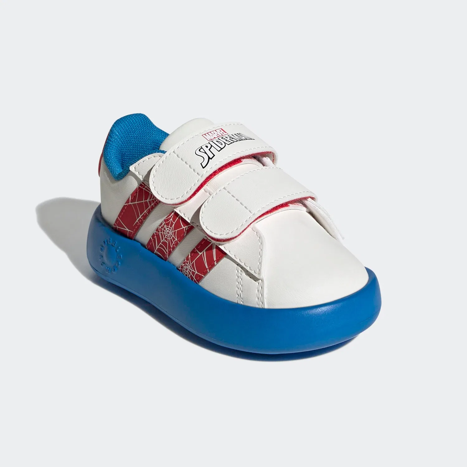 Детские кроссовки с 3D-головой Spider-Man Adidas Sportswear, Cloud White/Pure Ruby/Bright Blue