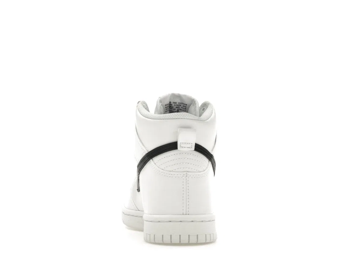 Детские кроссовки высокие с контрастной отделкой Nike Dunk High Nike, White/Summit White/Black — фото 4