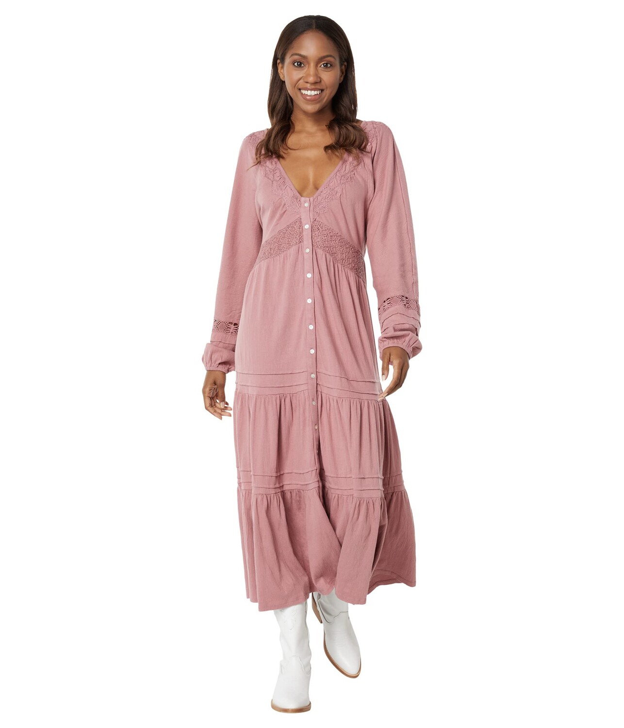 

Платье Lucky Brand, Embroidered Knit Maxi