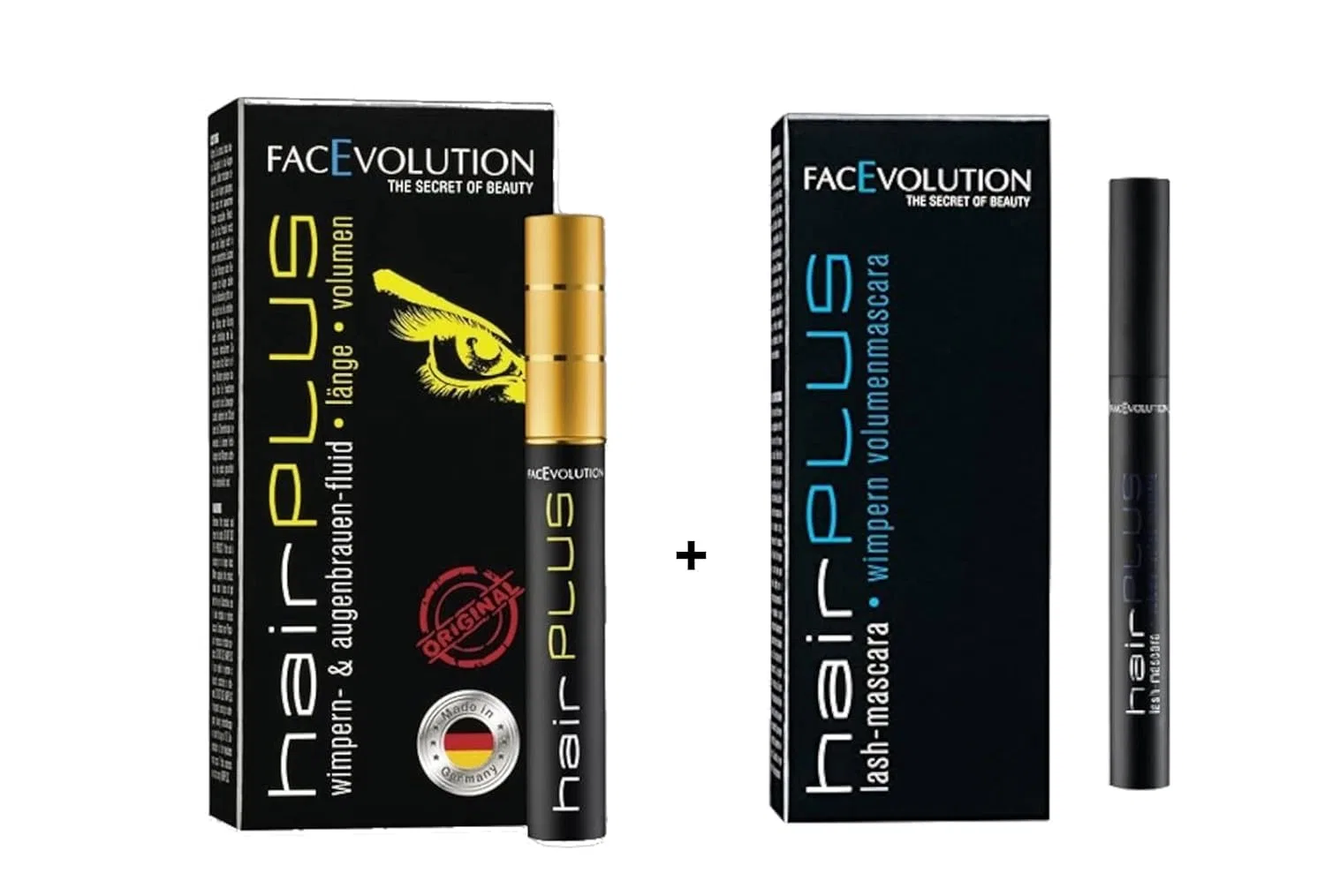 Сыворотка для роста бровей и ресниц FaceVolution, 4.5 мл + Тушь для ресниц 6 мл, Black