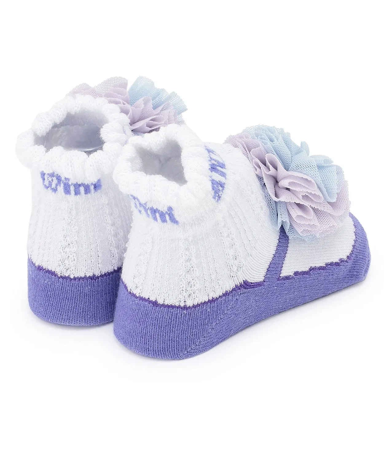 Детские носки с тюлем-помпоном модель ANNA SUI mini, Лавандовый — фото 2